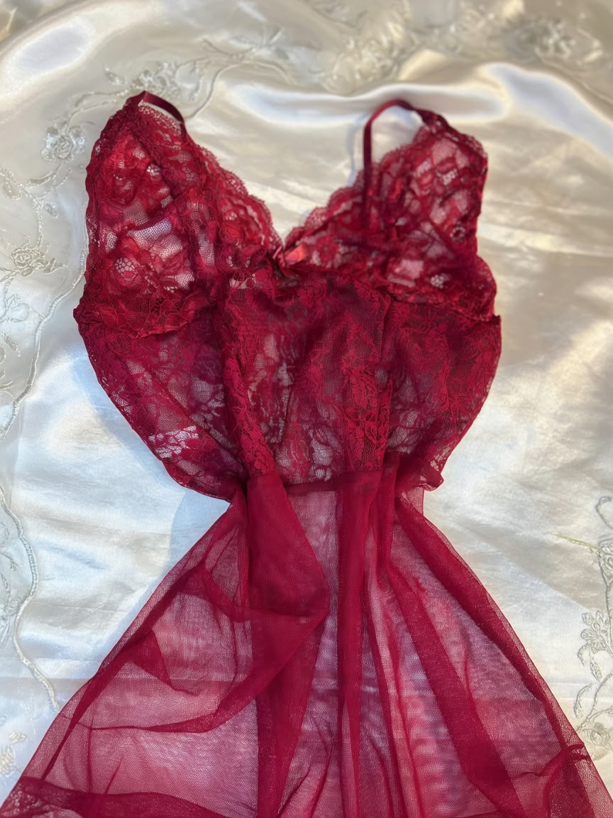 Transparan Dantel Babydoll Gecelik – Tül Fantezi Gecelik İnce Askılı Kadın Gecelik